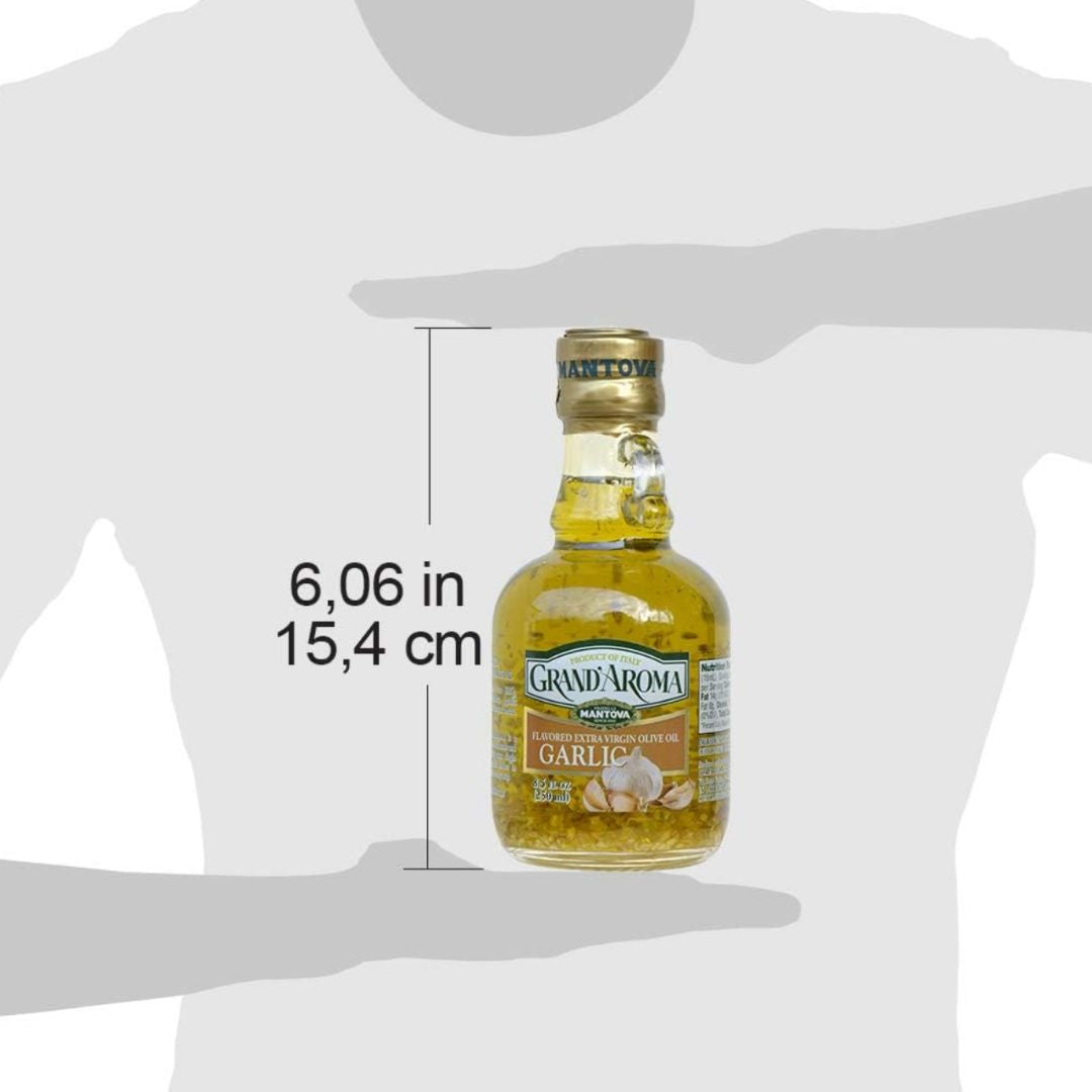 Grand'aroma Garlic Extra Virgin Olive Oil, 8.5-Ounce Bottles
